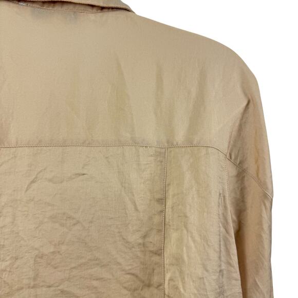 Davi & Dani Womens Satin Balloon Long Sleeve Button Up Collared Shirt Top sz M - Picture 12 of 16